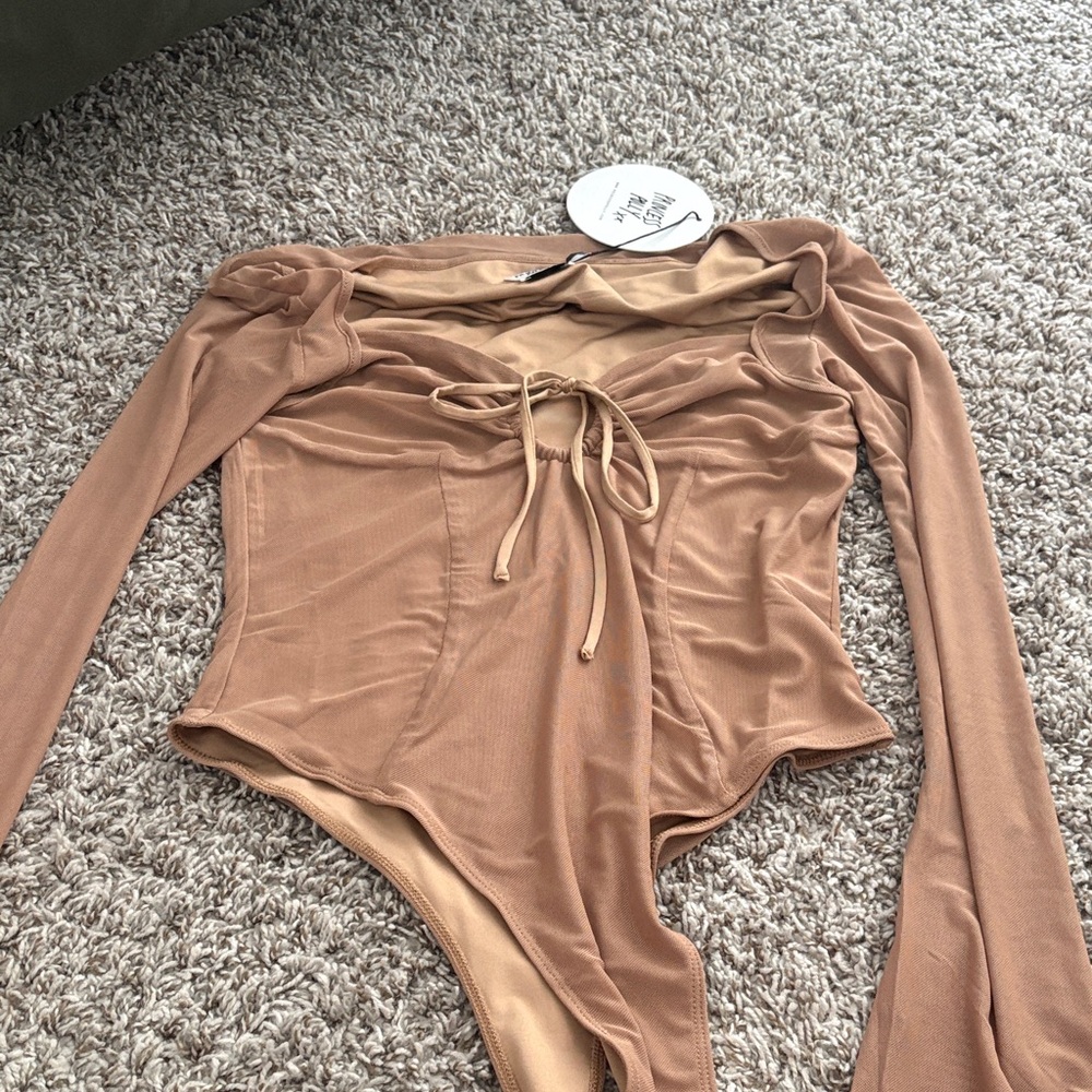 Princess Polly Tan Long Sleeve Bodysuit